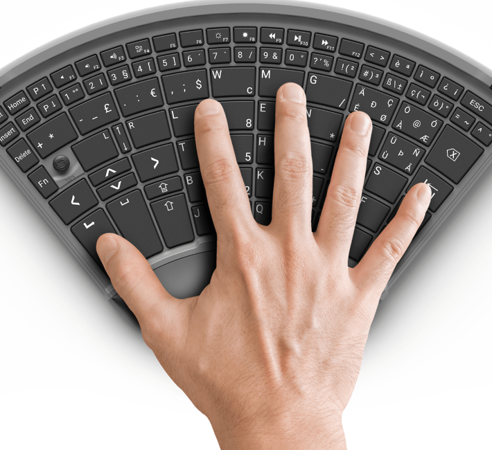 Exemple de clavier ergonomique utilisable à une main